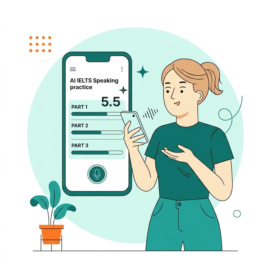 Practice IELTS Speaking with AI.