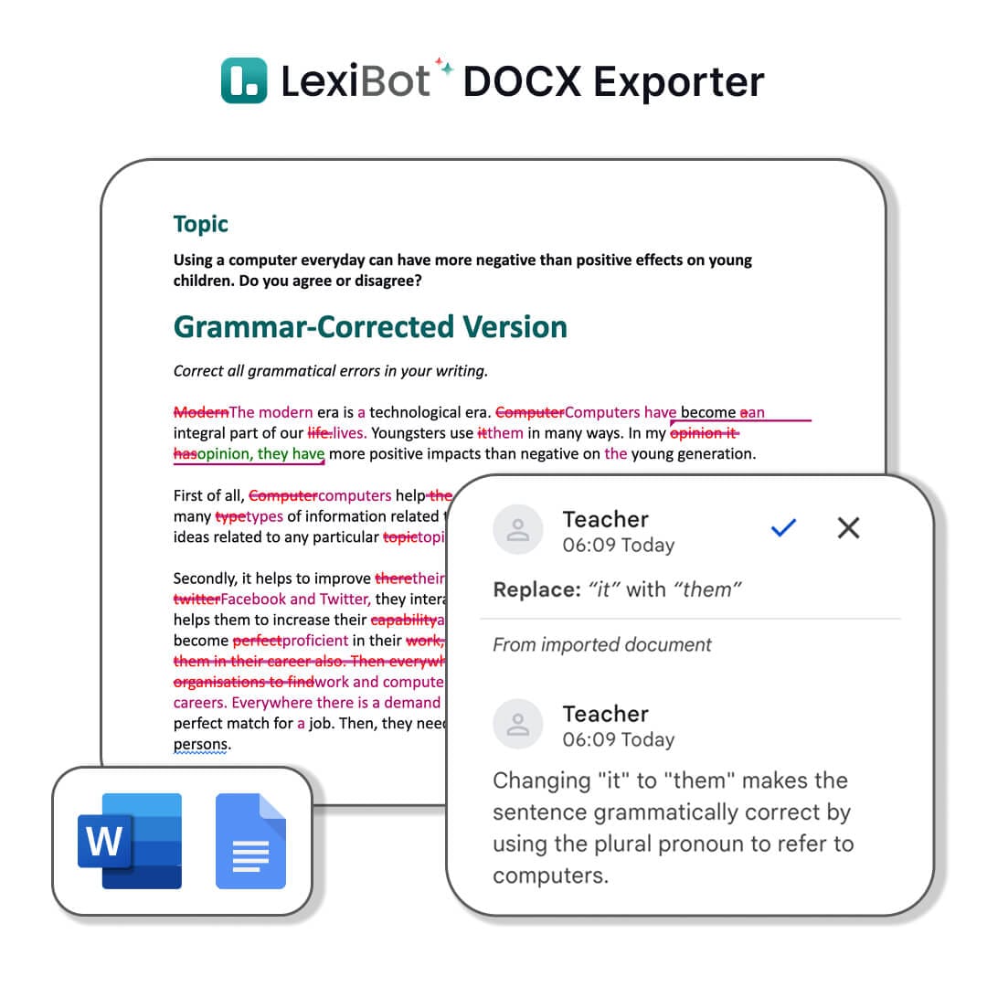 LexiBot DOCX Exporter Feature