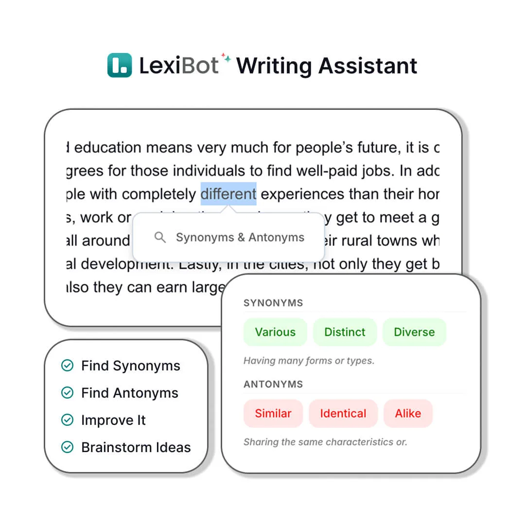 LexiBot Writing Assistant Feature